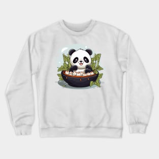 Panda Food Passion: Cuddly Charm Ramen Panda Feast Mode: Culinary Cuteness Crewneck Sweatshirt